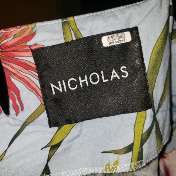 NICHOLAS water lily print spaghetti strap mini dress size 6 - Picture 7 of 10